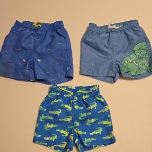 Joe Fresh Kids Blue and Green Crocodile Swim Trunks